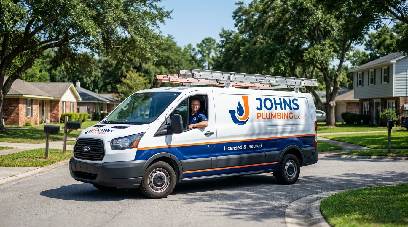 Johns Plumbing LLC service van in Spring Green, WI